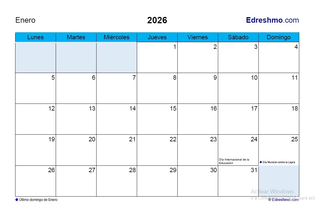 Calendario 2026