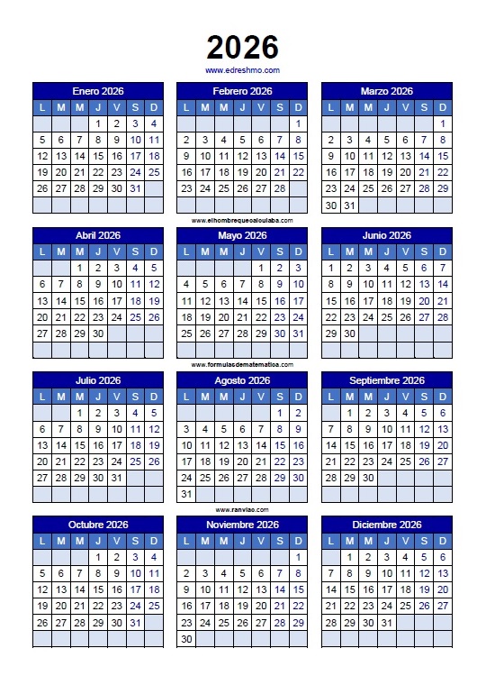 Calendario 2026